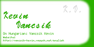 kevin vancsik business card